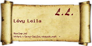 Lévy Leila névjegykártya